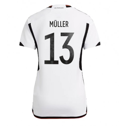 Fotbalové Dres Německo Thomas Muller #13 Dámské Domácí MS 2022 Krátký Rukáv
